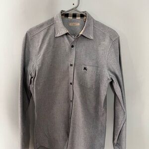 Burberry Men's Gray Casual Button-Down Shirt